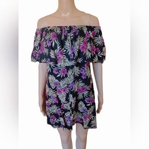 Reformation Ruffled Black Floral Mini Dress Sz XS